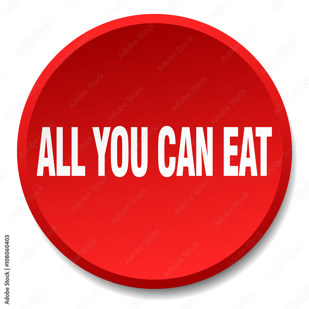all you can eat red round flat isolated push button all you can eat red round flat isolated push button