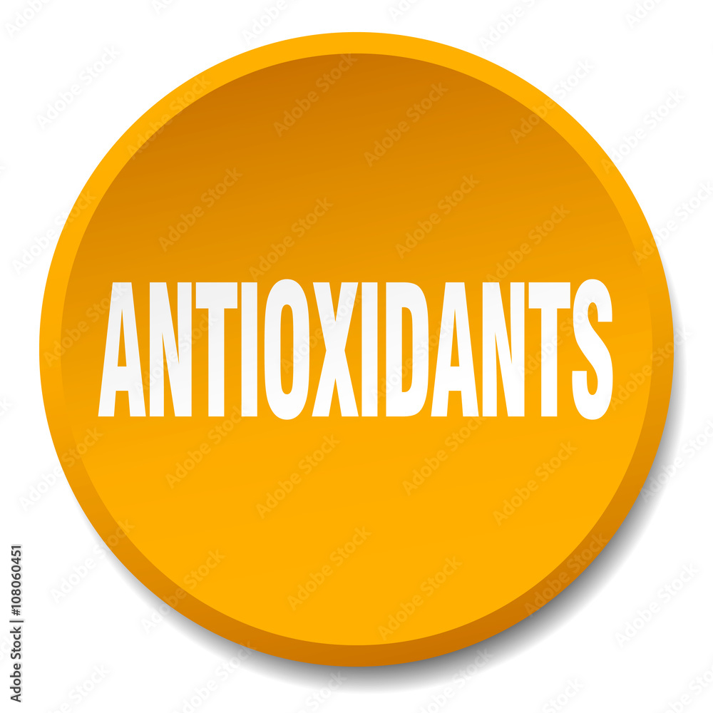 antioxidants orange round flat isolated push button antioxidants orange round flat isolated push button