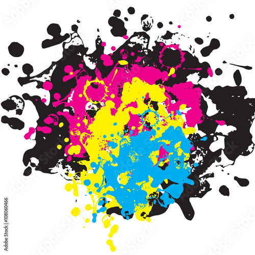 vector hand drawn watercolor cmyk stains