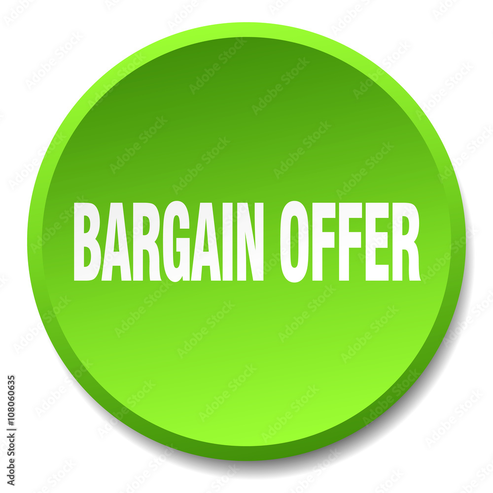 bargain offer green round flat isolated push button bargain offer green round flat isolated push button