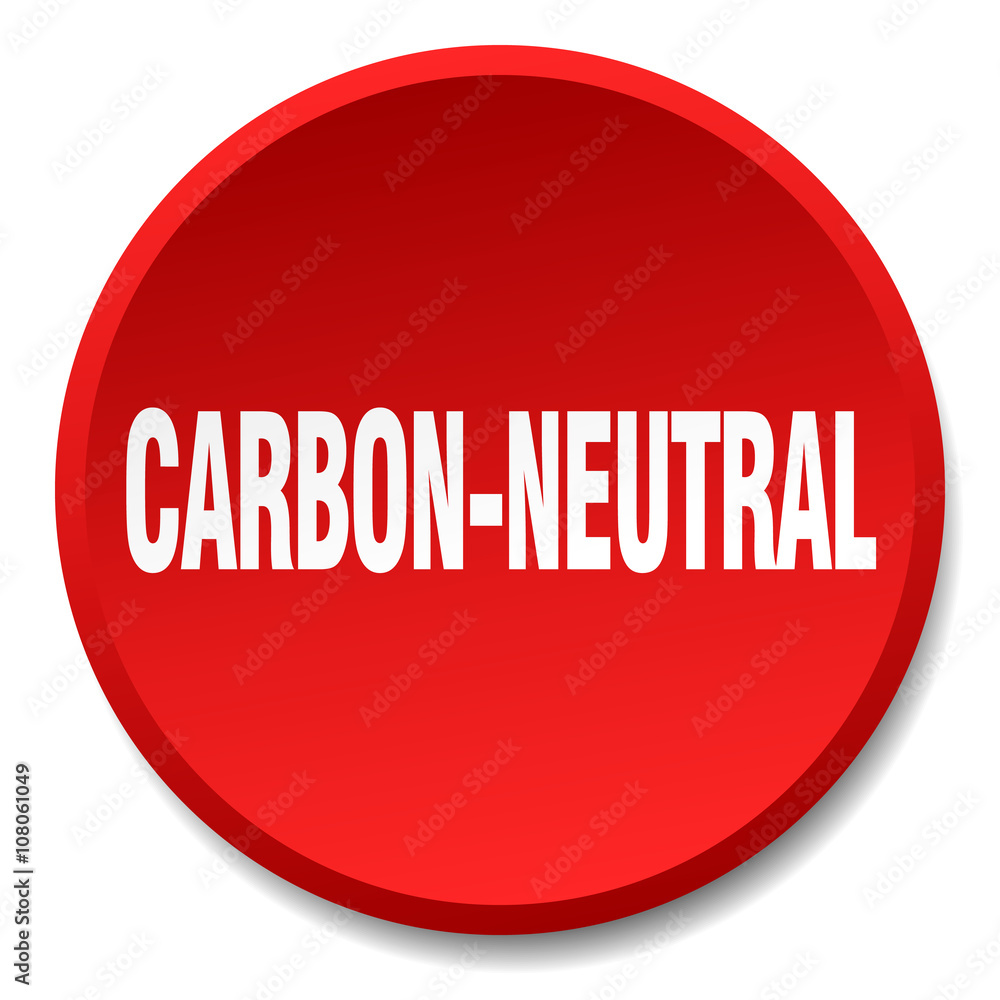 carbon-neutral red round flat isolated push button carbon-neutral red round flat isolated push button