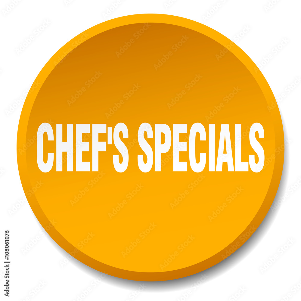 chef's specials orange round flat isolated push button