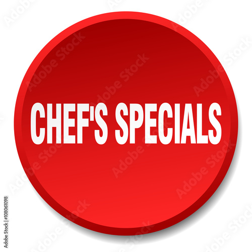 chef's specials red round flat isolated push button