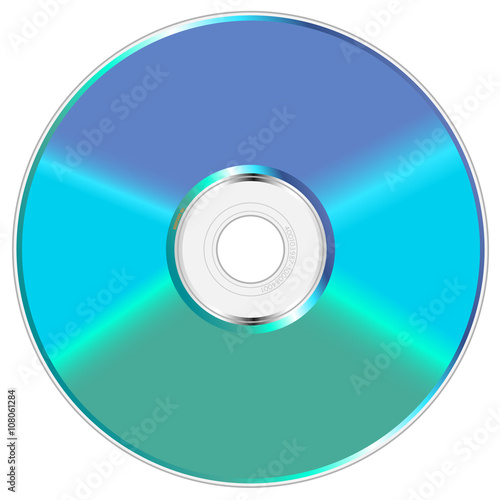 Blue and green compact disc.