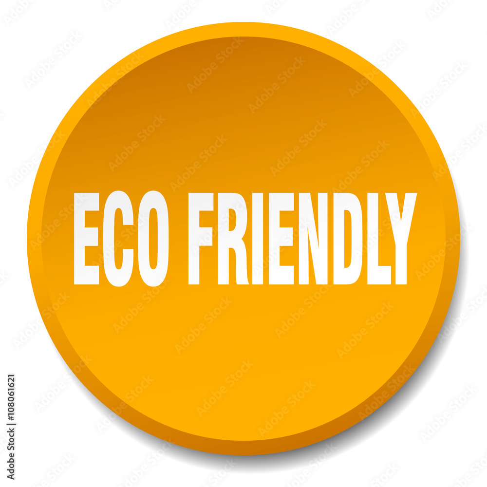 eco friendly orange round flat isolated push button eco friendly orange round flat isolated push button