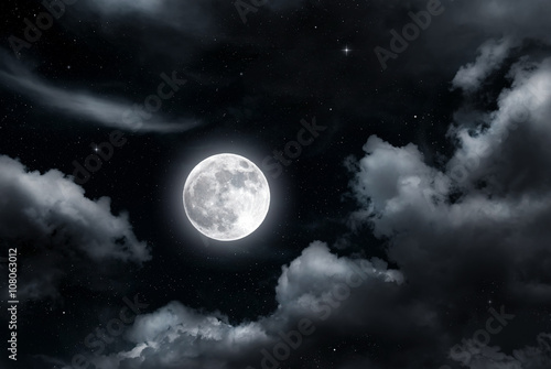 Full moon and clouds