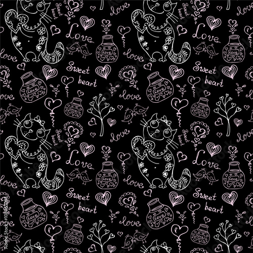 seamless pattern with different cute animals