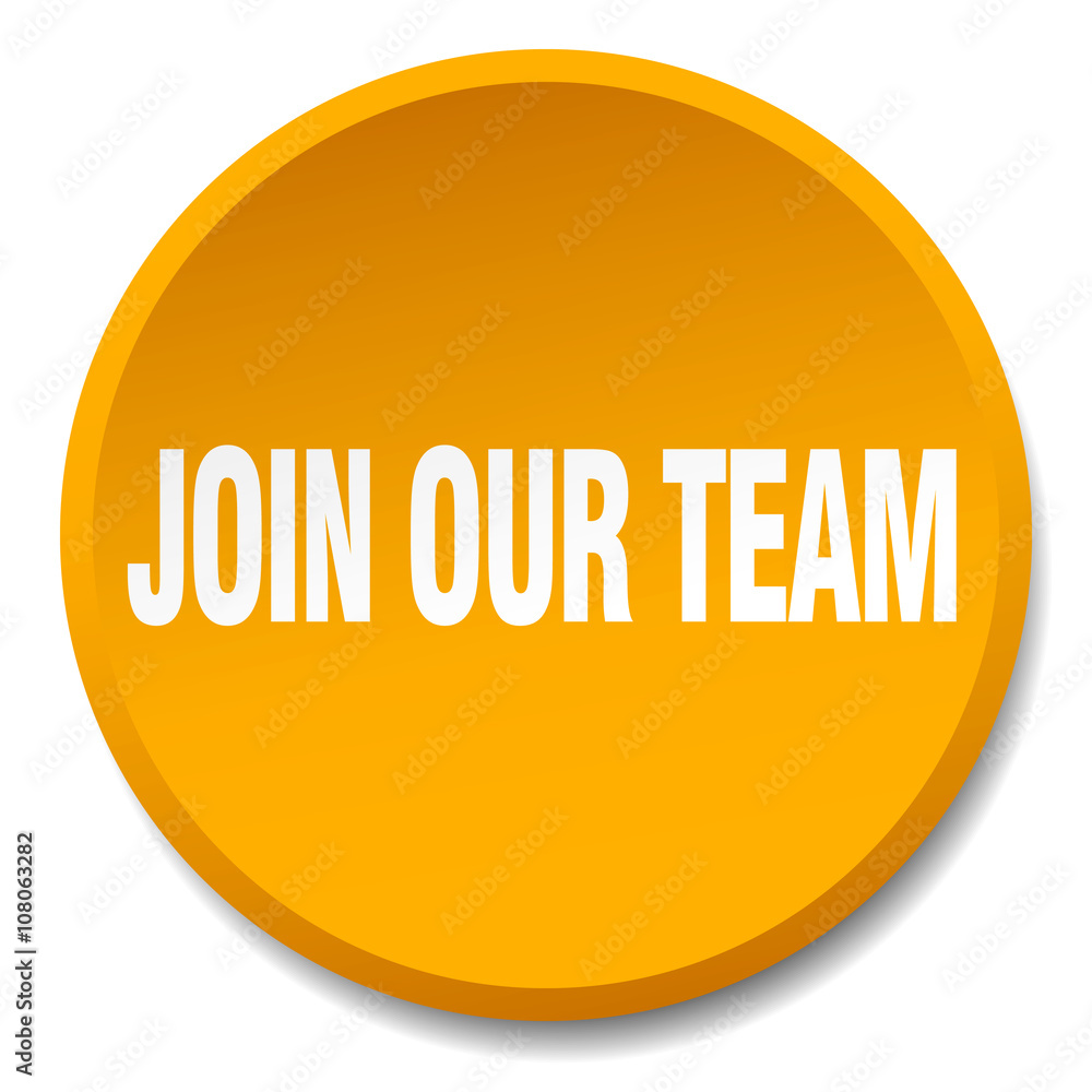 join our team orange round flat isolated push button join our team orange round flat isolated push button