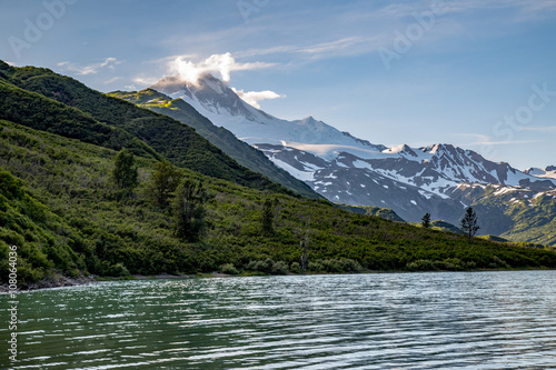 Iliamna smokes active glaciated volcano Lake hickerson Clark nat