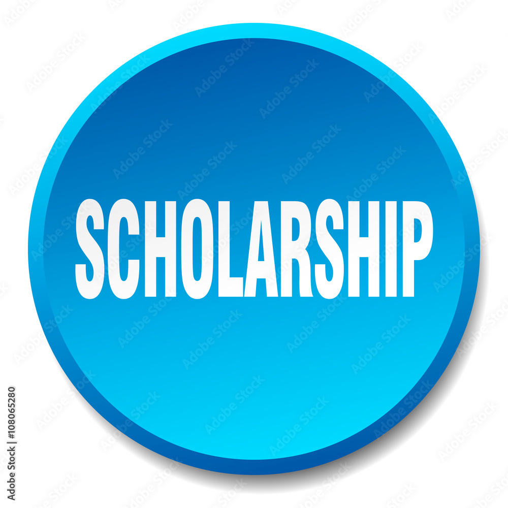 scholarship blue round flat isolated push button scholarship blue round flat isolated push button