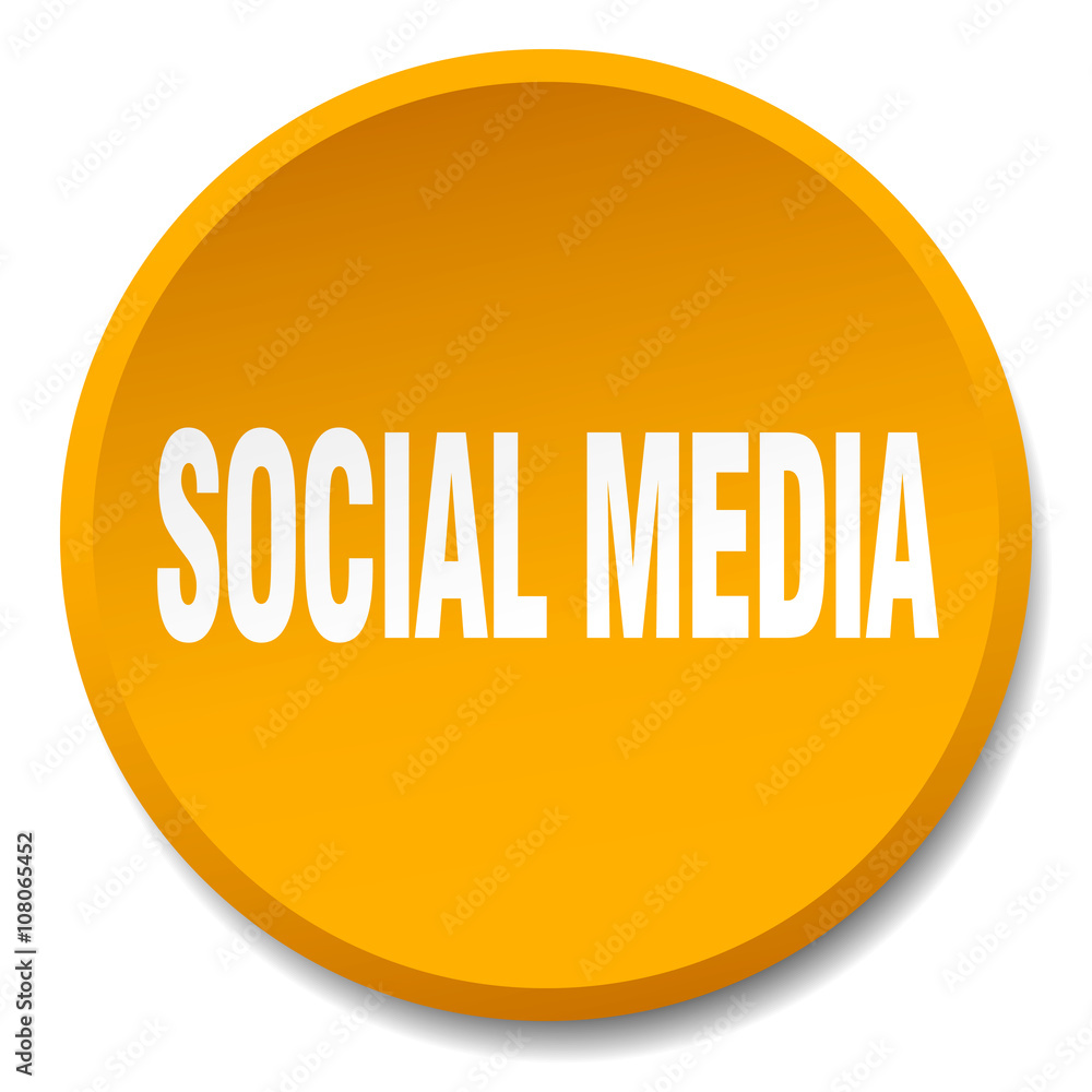 social media orange round flat isolated push button social media orange round flat isolated push button