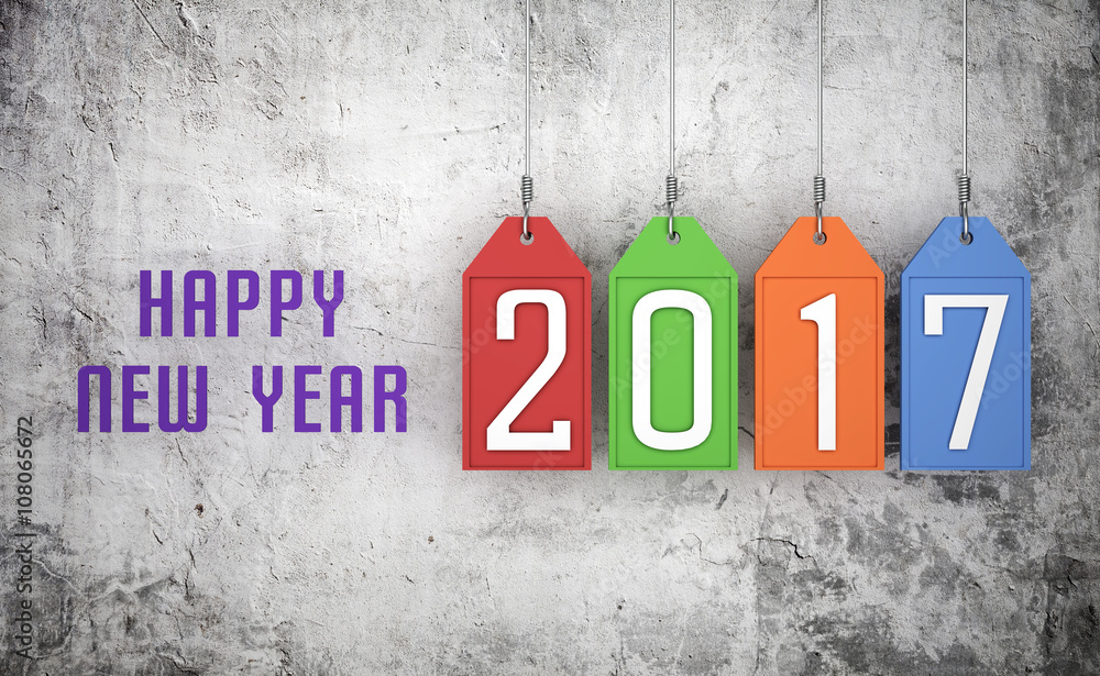 Fototapeta premium New Year 2017 - 3D Rendered Image