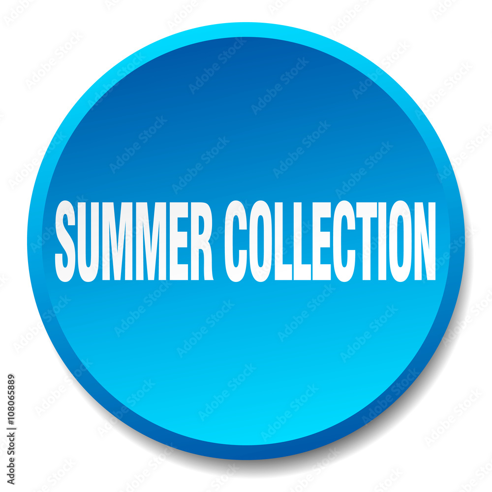 summer collection blue round flat isolated push button