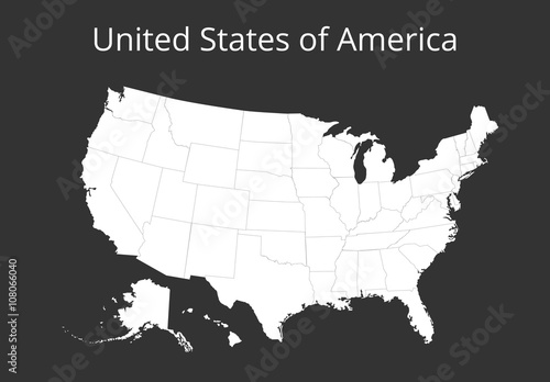 Map of the USA. Image with clipping path. Vector illustration.