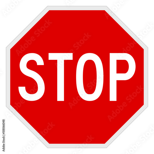 Vector illustration of a stop road/traffic sign. photo
