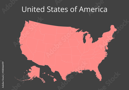 Map of the USA. Image with clipping path. Vector illustration.