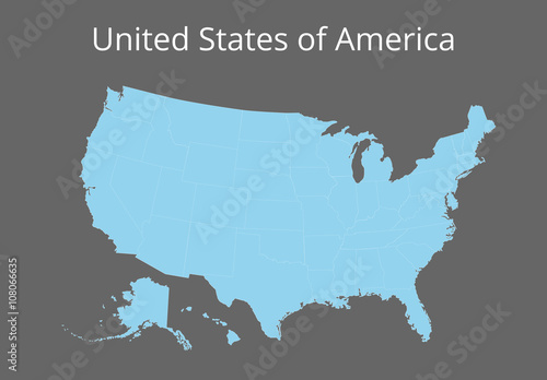 Map of the USA. Image with clipping path. Vector illustration.