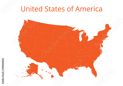 Map of the USA. Image with clipping path. Vector illustration.