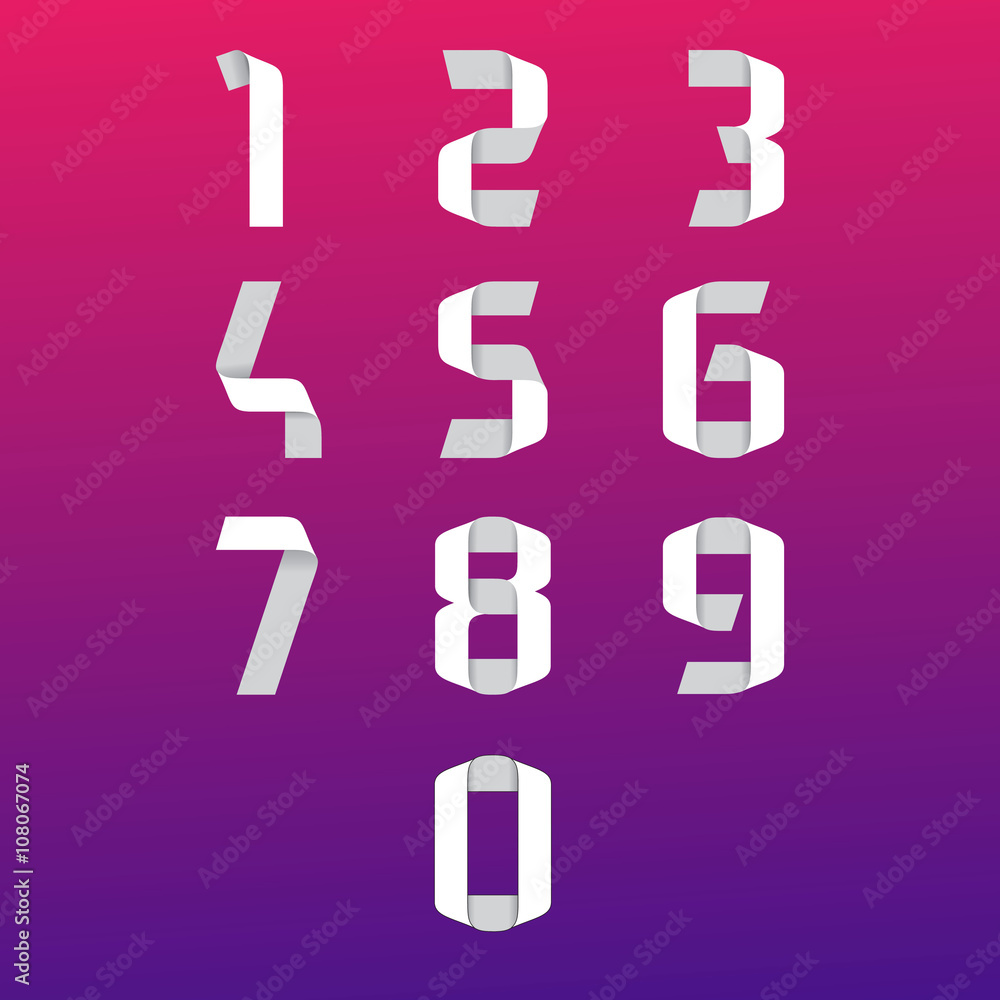 Vector flat graphic style numbers set for mobile UX/UI kit and w Vector flat graphic style numbers set for mobile UX/UI kit and w