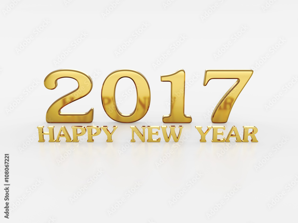 New Year 2017 - 3D Rendered Image New Year 2017 - 3D Rendered Image