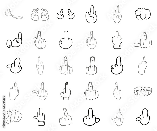 Icon Illustration Vector Graphic Fuck You for the creative use in graphic design