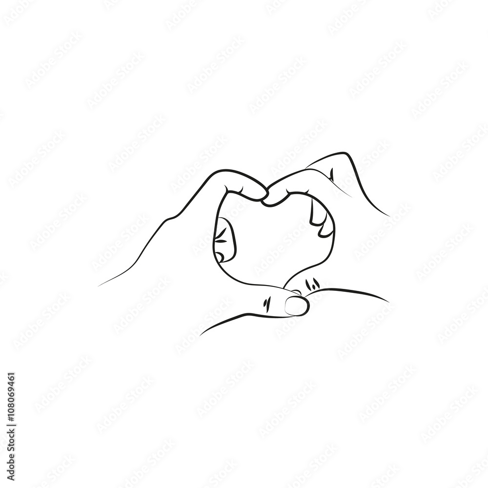 love hand gesture simple black icon on white background love hand gesture simple black icon on white background