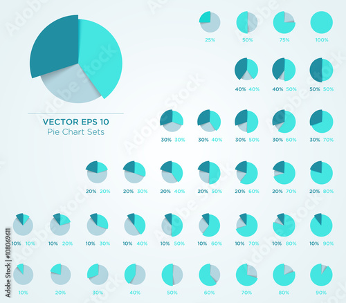 Infographic Vector 3d Pie Chart Sets B
