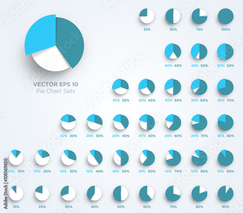 Infographic Vector 3d Pie Chart Sets C