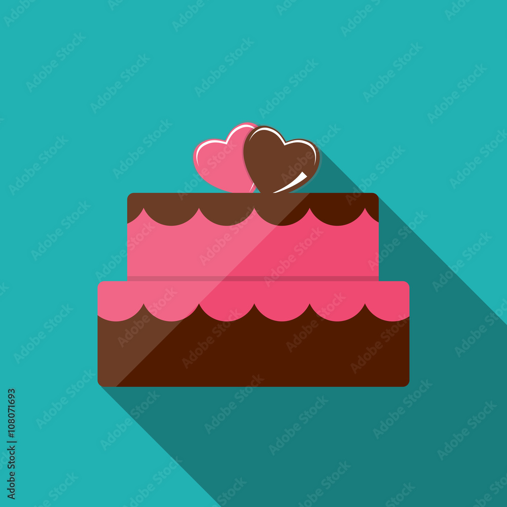 Birthday Cake Flat Icon for Your Design, Vector Illustration Birthday Cake Flat Icon for Your Design, Vector Illustration
