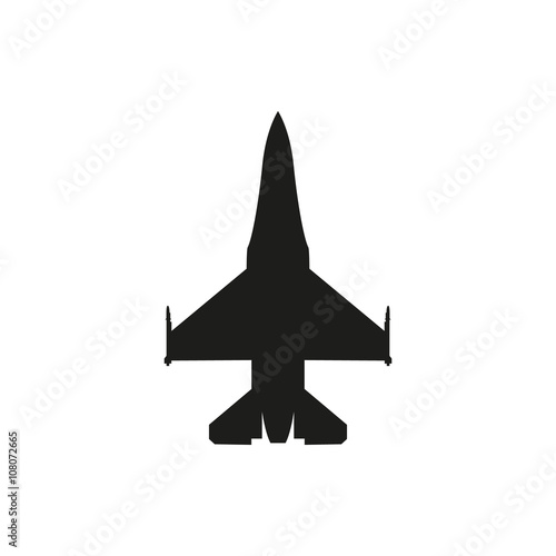 simple black fighter icon on white background