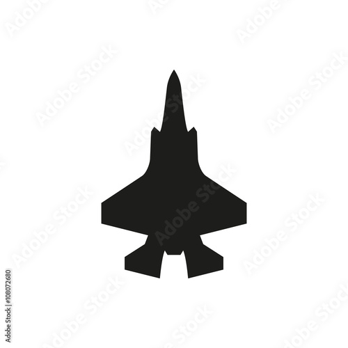 simple black fighter icon on white background