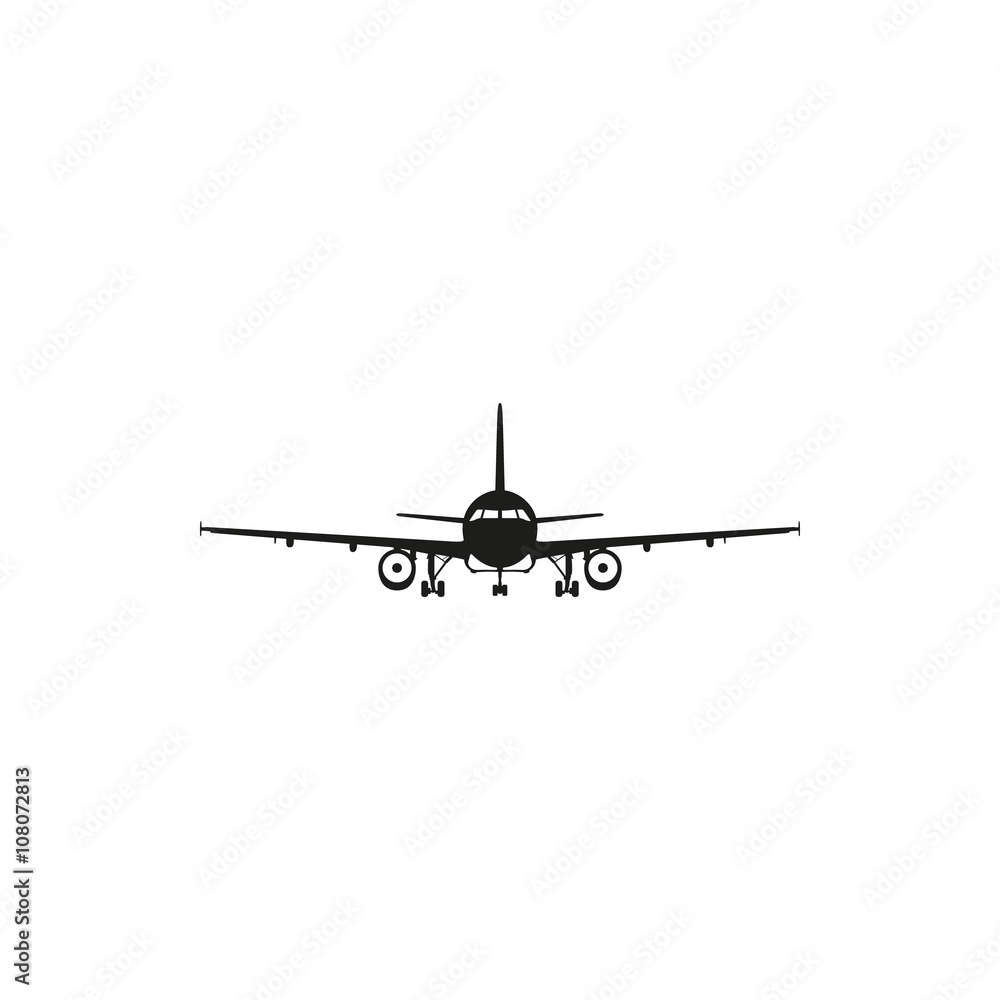 simple black Aircraft or Airplane icon on white background simple black Aircraft or Airplane icon on white background
