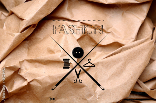 art drawing logotip for fashion or tailor photo