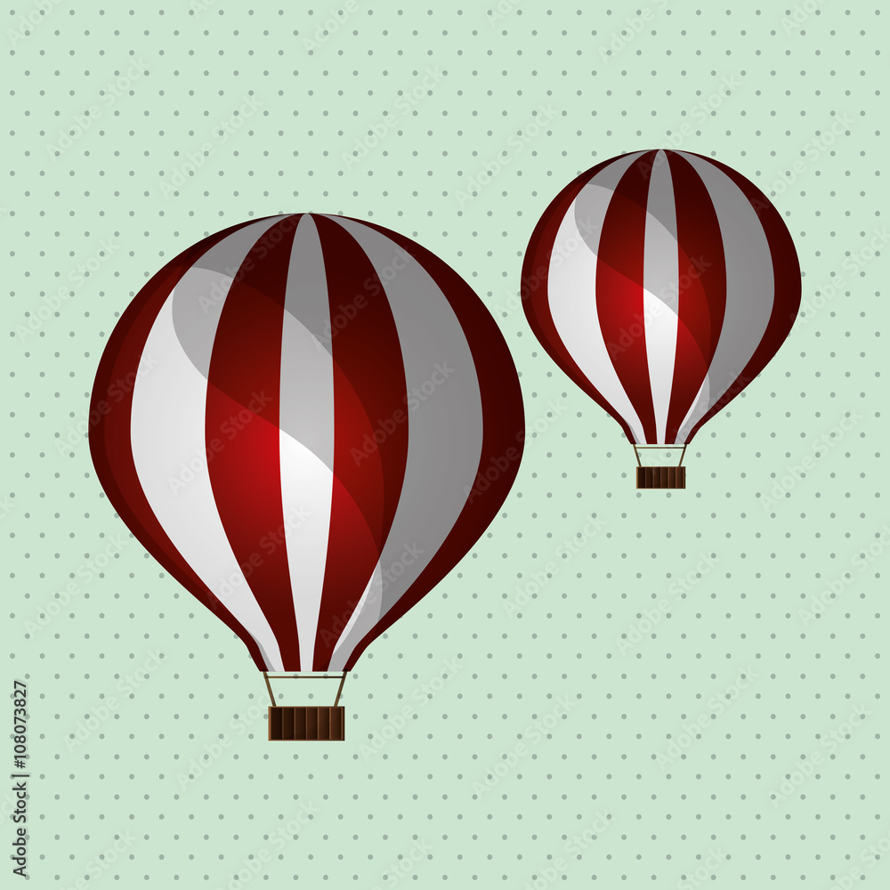 Fototapeta premium Hot air balloon graphic , vector illustration