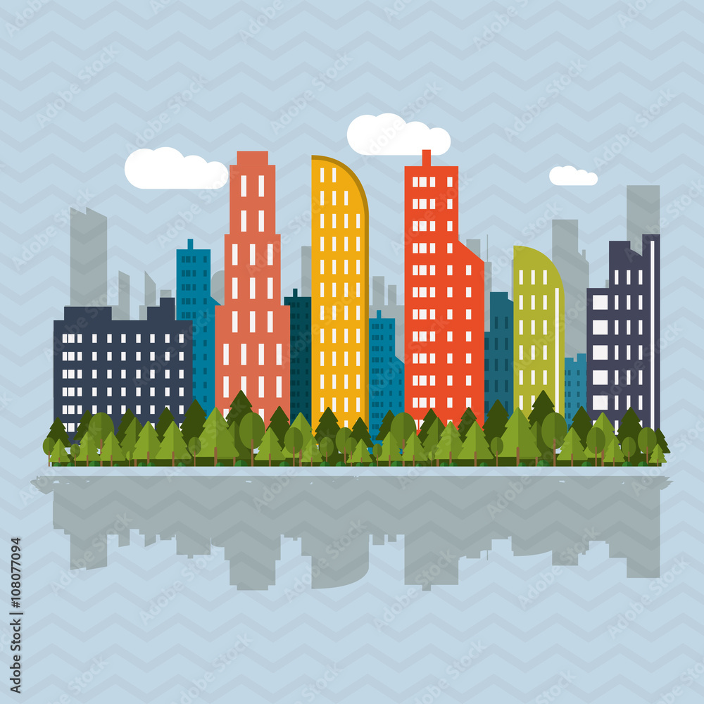 smart city graphic design, vector illustration