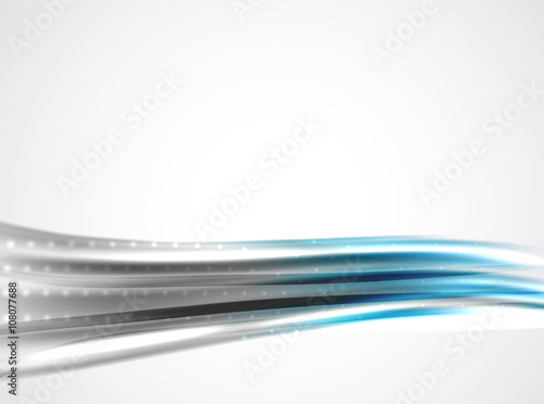 Shiny metallic wave curtain. Abstract background