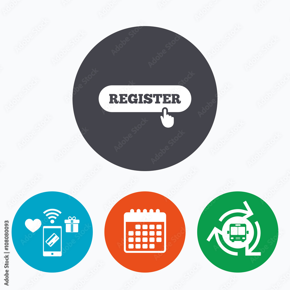 Register with hand pointer icon. Membership. Register with hand pointer icon. Membership.