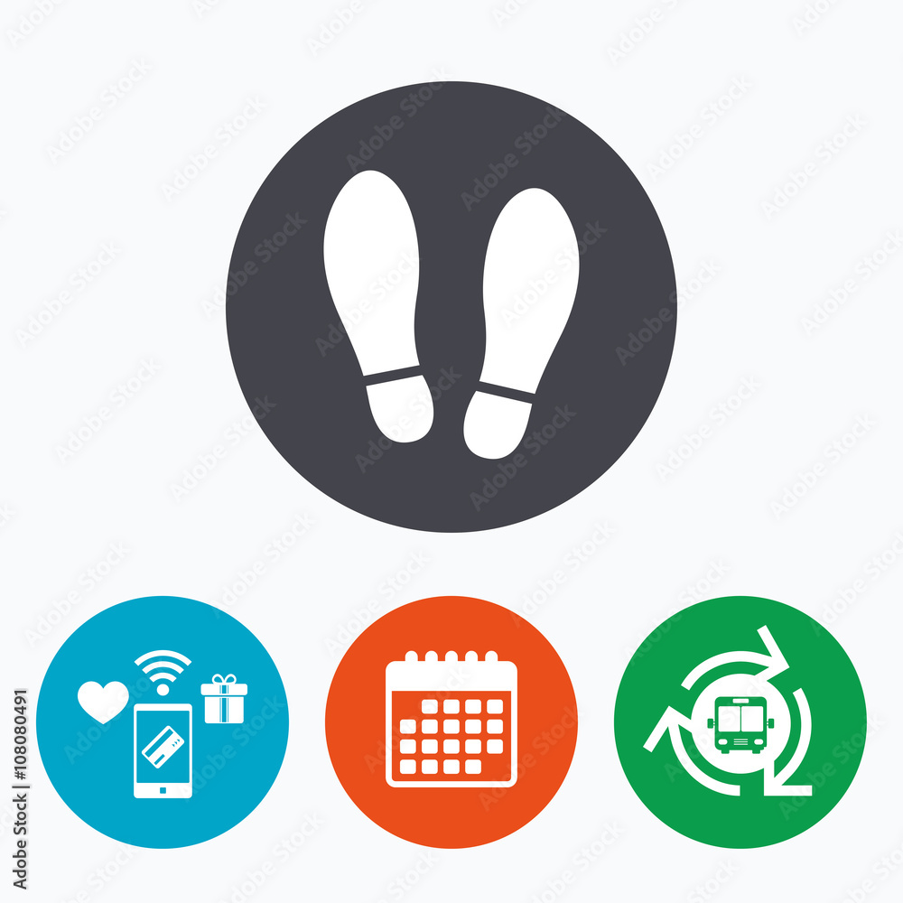 Imprint shoes sign icon. Shoe print symbol Imprint shoes sign icon. Shoe print symbol