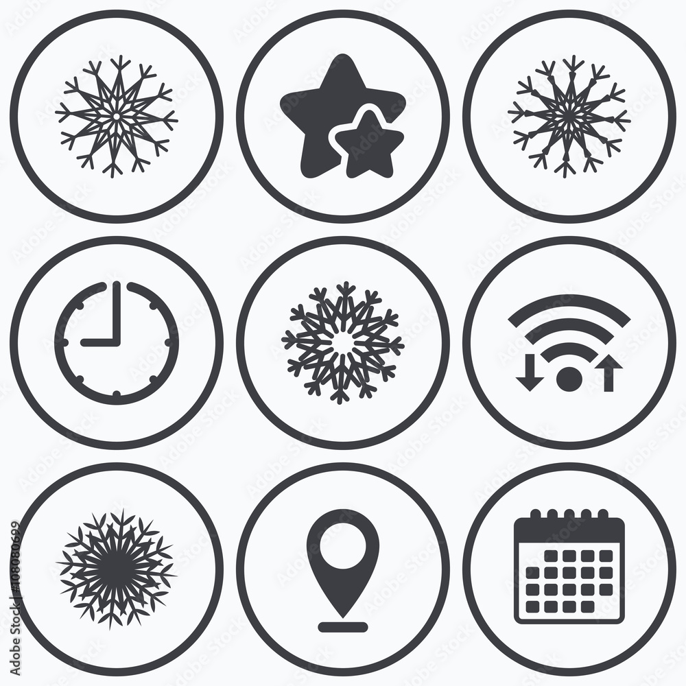 Snowflakes artistic icons. Air conditioning. Snowflakes artistic icons. Air conditioning.