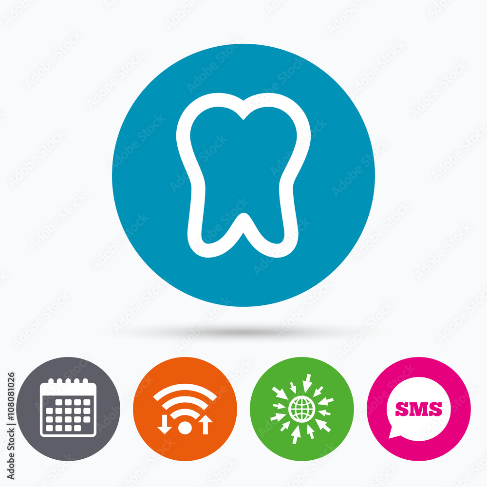 Tooth sign icon. Dental care symbol. Tooth sign icon. Dental care symbol.
