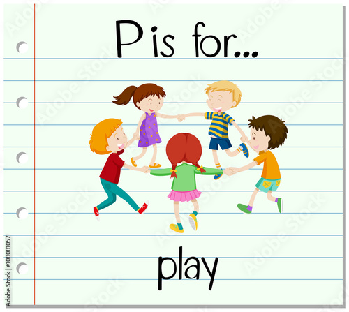 Flashcard letter P is for play