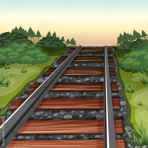 Scene with railroad in the field