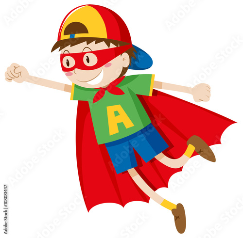 Little boy in superhero costume