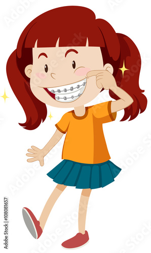 Little girl with braces