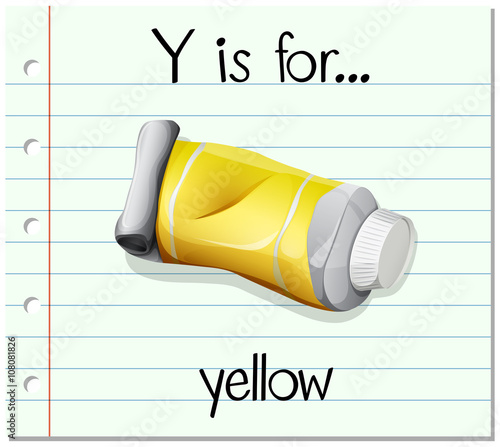Flashcard letter Y is for yellow