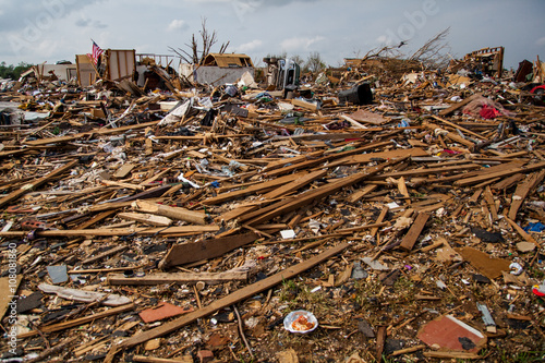фотографія Neighborhood Tornado Debris in Moore Oklahoma