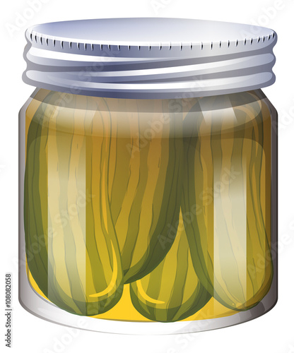 Pickles in clear jar