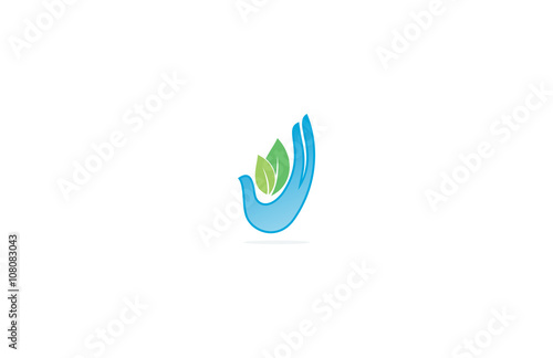 Free Download hand leaf eco logo - GFXLoad
