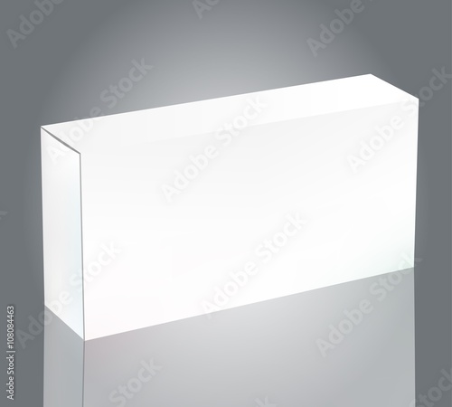 Vector Blank White Package Box for Blister of Pills Isolated on Background. Template Package Box Design for Branding. © OliaGraphics