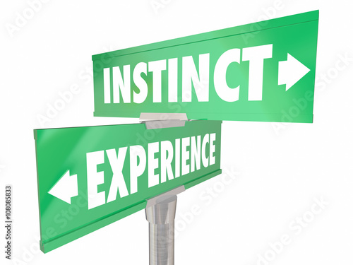 Instinct Vs Experience Gut Feeling Learned Knowledge 2 Two Way S photo